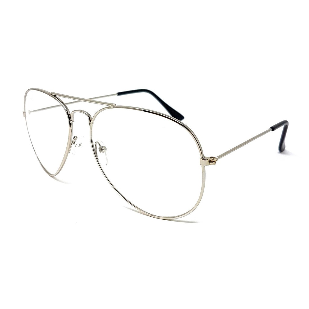 Wholesale Metal Frame Classic Clear Lens Glasses - Silver Frame