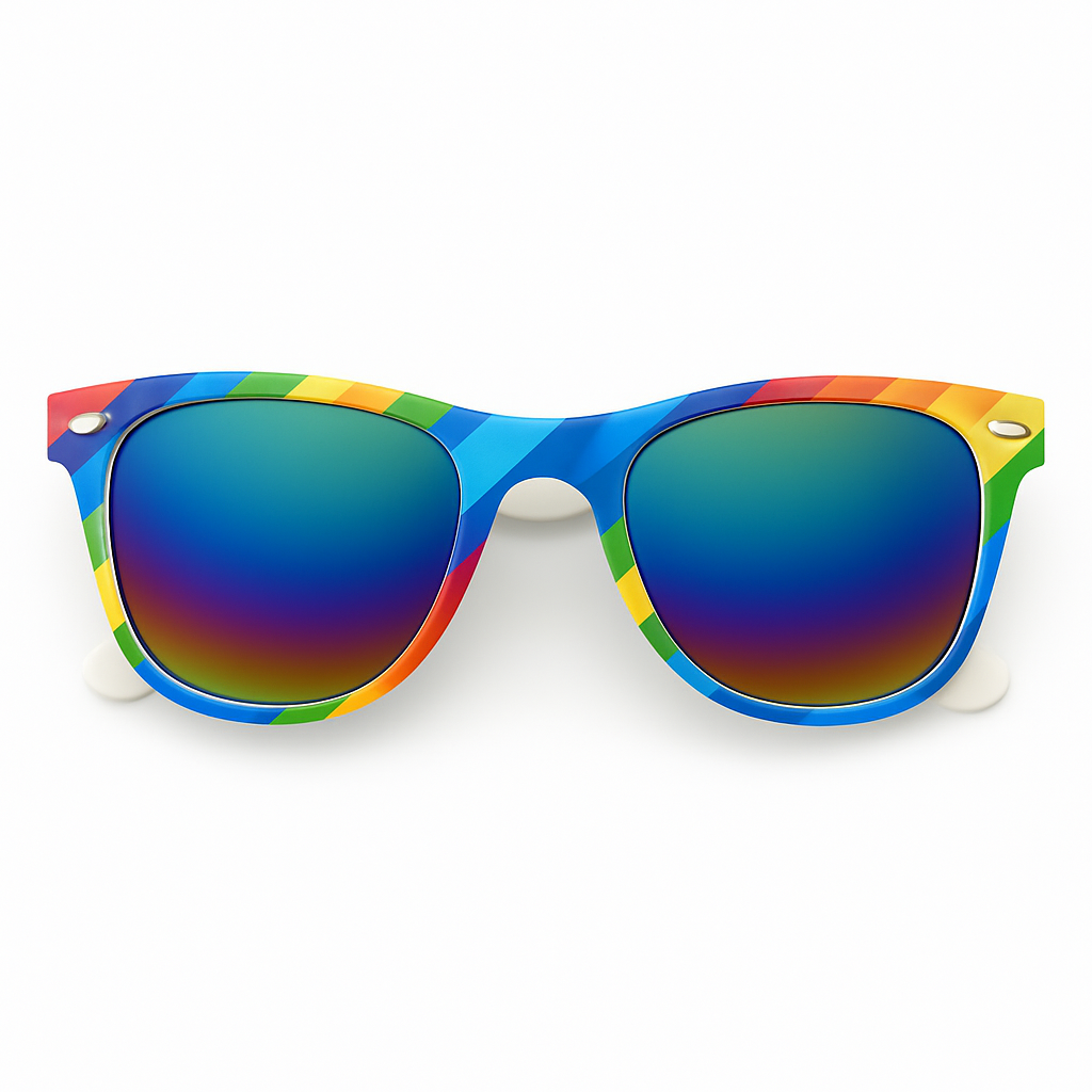 Classic Sunglasses - Rainbow Frame, Rainbow Mirrored Lens