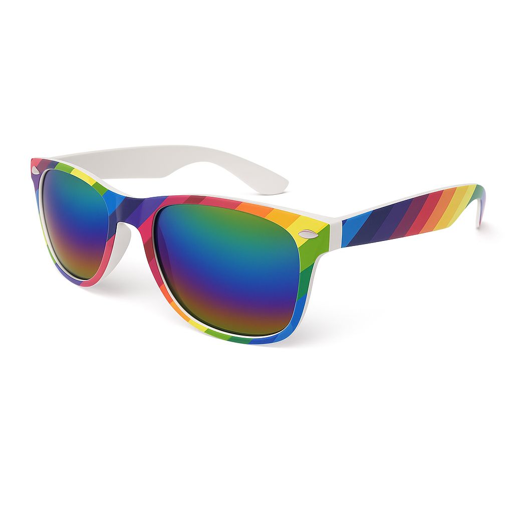 Classic Sunglasses - Rainbow Frame, Rainbow Mirrored Lens