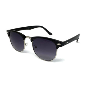 Wholesale 1950s Half Rim Sunglasses - Black Frame, Black Gradient Lens
