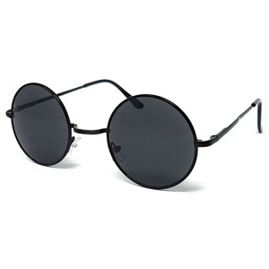 Wholesale Round Lens Sunglasses - Black Frame, Black Lens