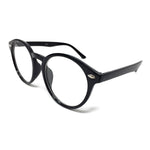 Wholesale Large Round Clear Lens Glasses - Black Frame