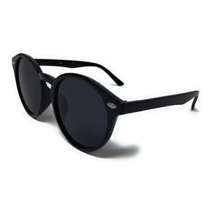 Wholesale Large Round Lens Sunglasses - Black Frame, Black Lens