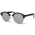 Wholesale Large Round Lens Sunglasses - Silver Frame, Silver Mirrored Lens