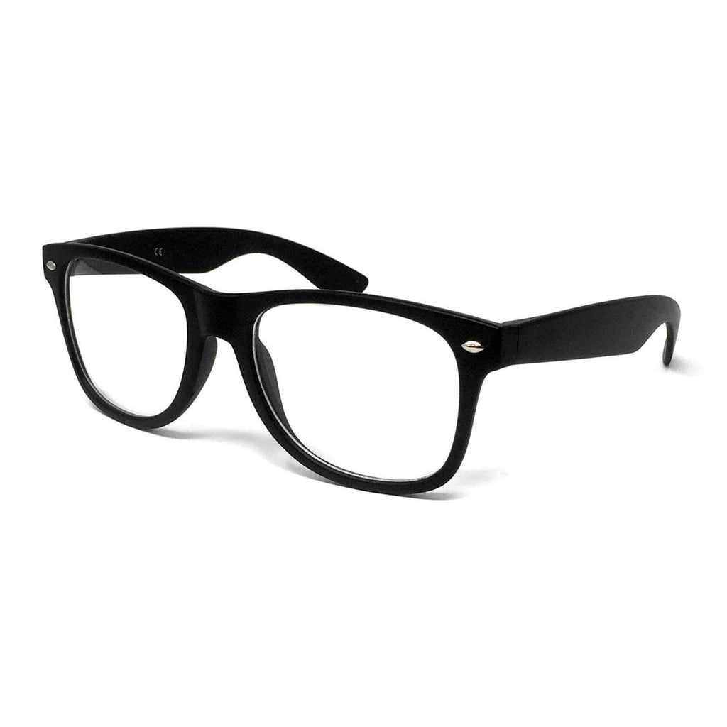 Wholesale Kids Classic Clear Lens Glasses - Matte Black Frame