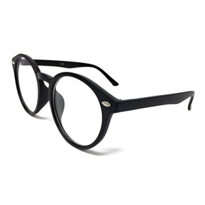 Wholesale Large Round Clear Lens Glasses - Matte Black Frame