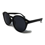 Wholesale Large Round Lens Sunglasses - Matte Black Frame, Black Lens