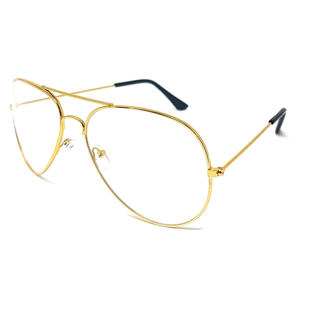 Wholesale Metal Frame Classic Clear Lens Glasses - Gold Frame