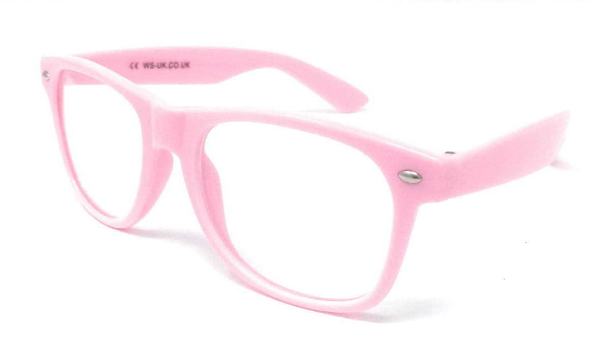 Wholesale Classic Clear Lens Glasses - Light Pink Frame