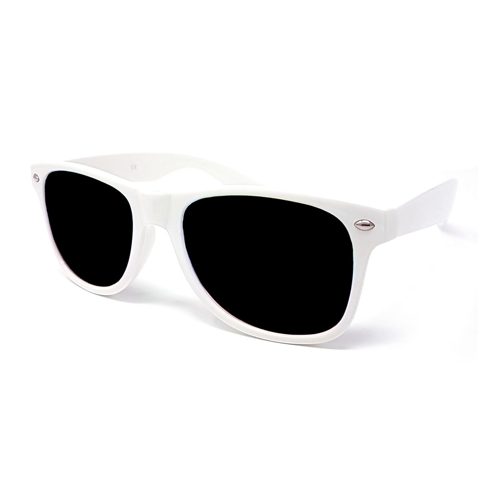 Wholesale Classic Sunglasses - White Frame, Black Lens