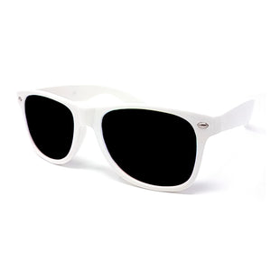 Wholesale Kids Classic Sunglasses - White Frame, Black Lens