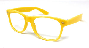 Wholesale Classic Clear Lens Glasses - Yellow Frame